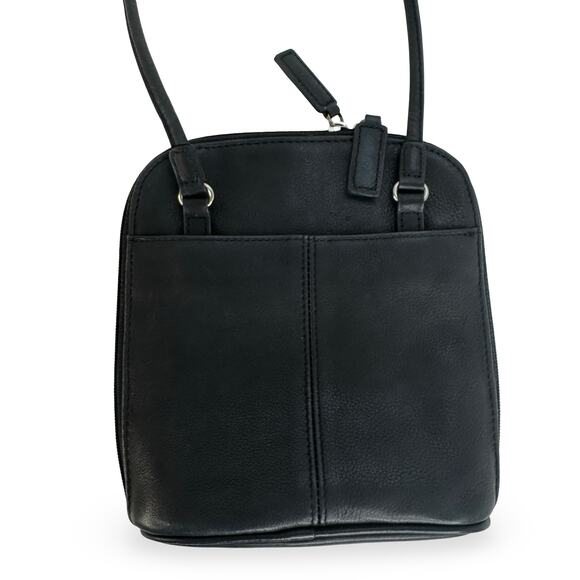 Fossil Black Leather Crossbody Purse – Small Zip Organizer Shoulder Bag - Picture 2 of 16